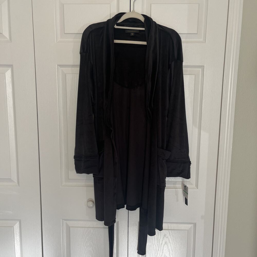 Donna Karan Sleepwear Women's Sz L/XL Black Robe Nightgown Sleep Bath